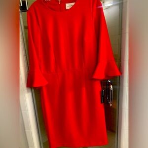 Donna Morgan RED crepe dress.  Size 8